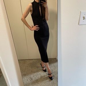 NEW Black Midi Body-con dress LBD